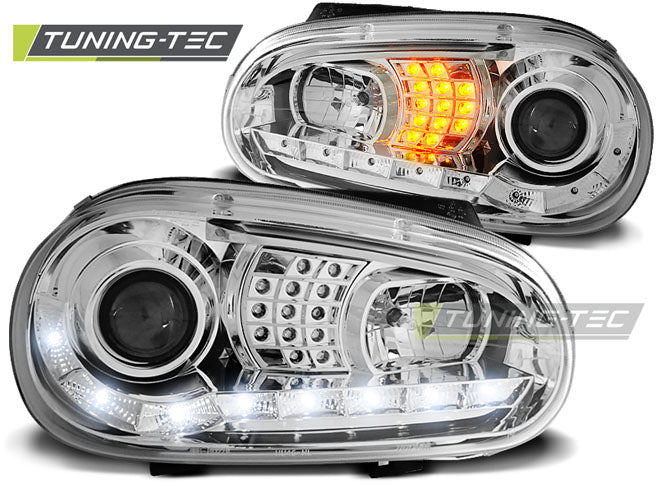 Scheinwerfer LED-Tagfahrlicht Chrom passend für VW GOLF 4 09.97-09.03