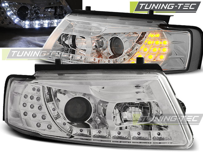 Scheinwerfer LED-Tagfahrlicht Chrom passend für VW PASSAT B5 11.96-08.00