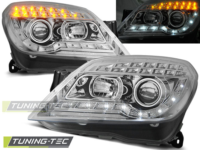 Scheinwerfer OPEL ASTRA H 03.04-10 LED-Tagfahrlicht Chrom passend für