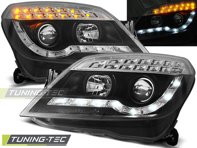 Scheinwerfer OPEL ASTRA H 03.04-10 LED-Tagfahrlicht Schwarz passend für