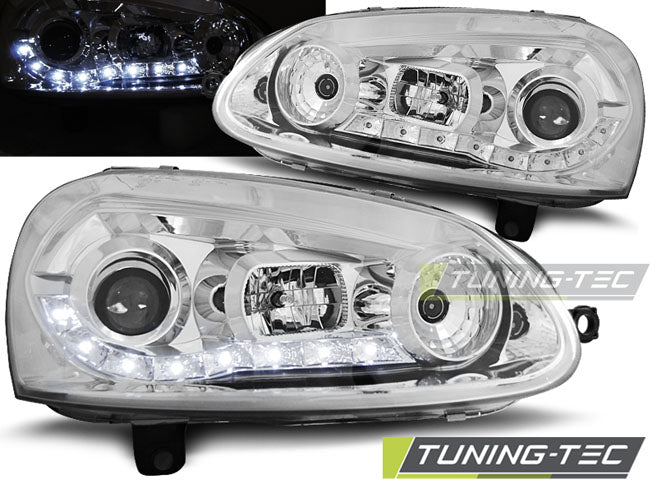 Scheinwerfer LED-Tagfahrlicht Chrom passend für VW GOLF 5
