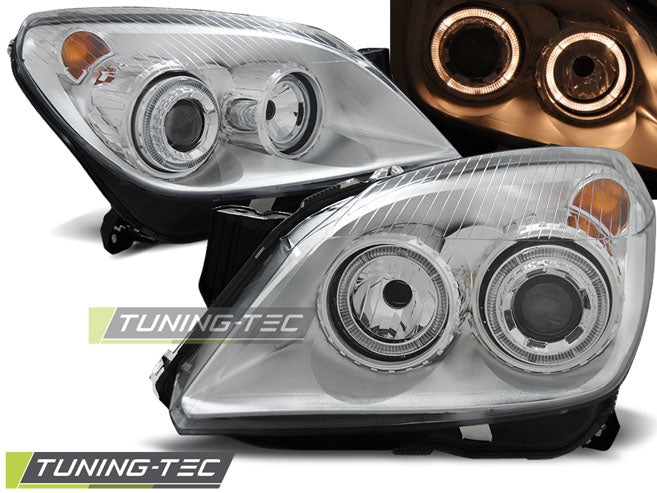 Scheinwerfer OPEL ASTRA H 03.04-09 Angel Eyes Chrom passend für