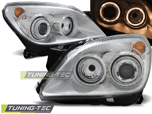 Scheinwerfer OPEL ASTRA H 03.04-09 Angel Eyes Chrom passend für