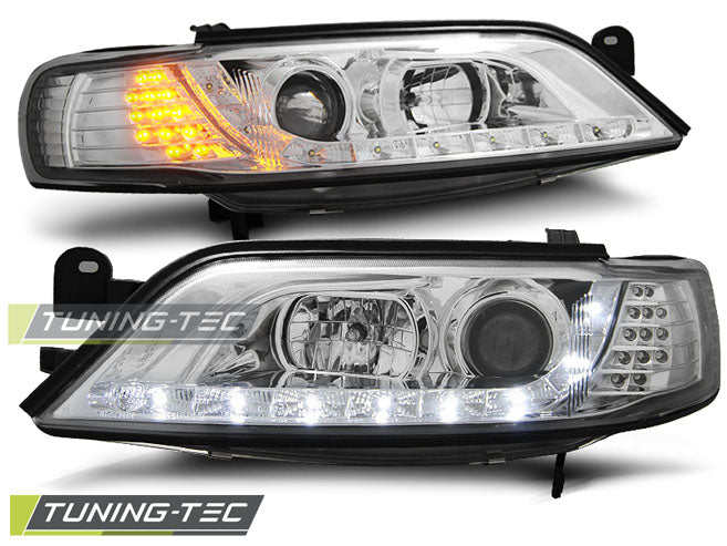 Scheinwerfer OPEL VECTRA B 11.96-12.98 LED-Tagfahrlicht Chrom LED INDICATOR passend für