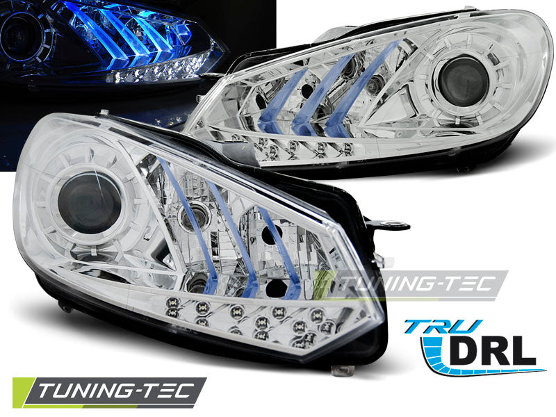 Scheinwerfer LED-Tagfahrlicht Chrom BLUE LIGHT passend für VW GOLF 6 10.08- 12