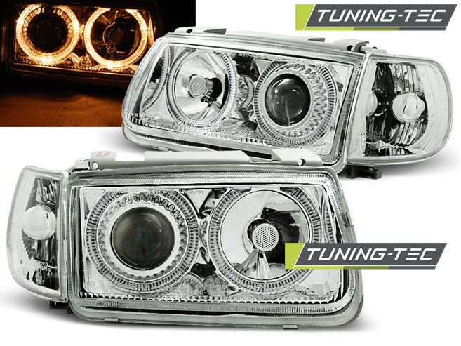 Scheinwerfer Angel Eyes Chrom passend für VW POLO 6N 10.94-09.99