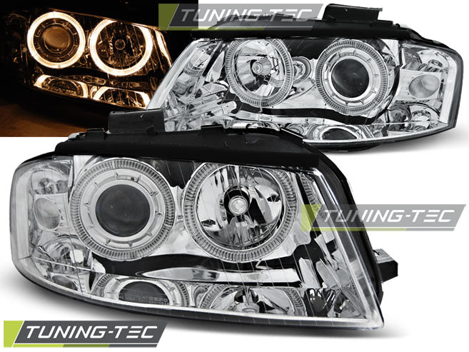 Scheinwerfer Angel Eyes Chrom passend für AUDI A3 8P 05.03-03.08