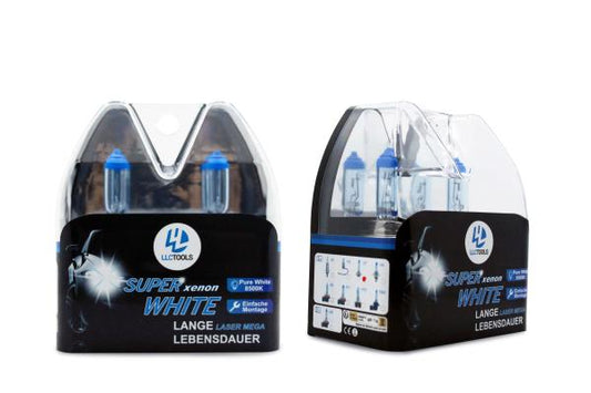 H7 LLCTOOLS HALOGEN LAMPEN XENON LOOK OPTIK EFFEKT BIRNEN SUPER WHITE 55W