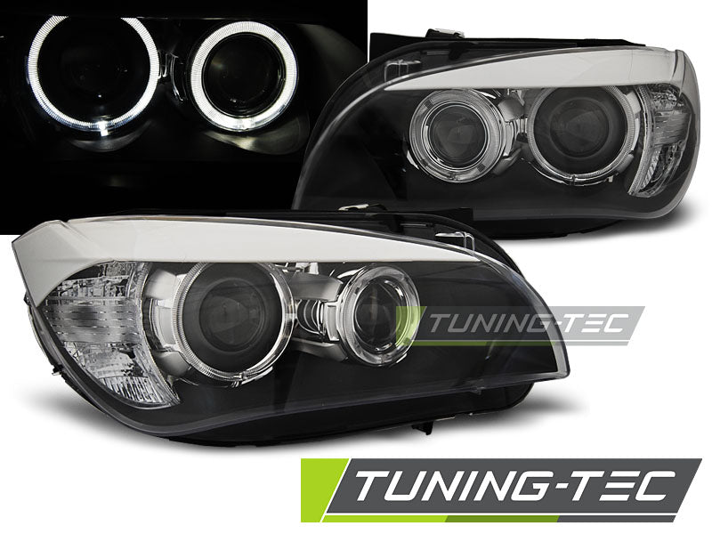Scheinwerfer Angel Eyes LED Schwarz passend für BMW X1 E84 10.09-07.12