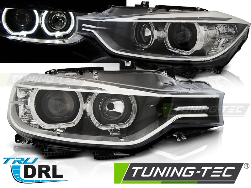 Scheinwerfer Angel Eyes LED Schwarz passend für BMW F30/F31 10.11 - 05.15