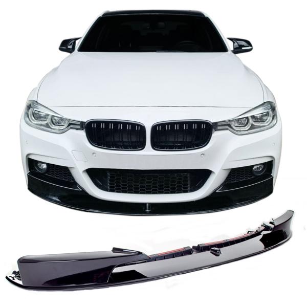 Frontspoiler Frontspoilerlippe Frontflap Spoiler Splitter schwarz glänzend+ABE+ passend für BMW F30, F31, 10/2011-2019 (nur für M-Paket)