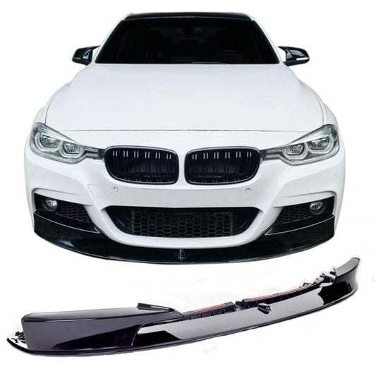 Frontspoiler Frontspoilerlippe Frontflap Spoiler Splitter schwarz glänzend+ABE+ passend für BMW F30, F31, 10/2011-2019 (nur für M-Paket)