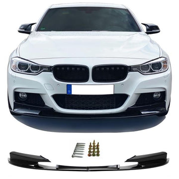 Frontspoilerlippe Frontflap Spoiler Splitter schwarz glänzend+ABE+ passend für F30, F31 10/2011-2019 (nur passend für M-Paket)