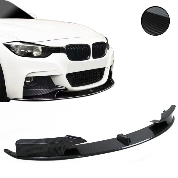 Frontspoiler Frontspoilerlippe Frontflap Spoiler Splitter Carbon Optik, 1-teilig +ABE+ passend für BMW 3er, F30, F31, 10/2011-2019 (nur für M-Paket)