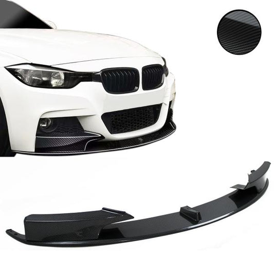 Frontspoiler Frontspoilerlippe Frontflap Spoiler Splitter Carbon Optik, 1-teilig +ABE+ passend für BMW 3er, F30, F31, 10/2011-2019 (nur für M-Paket)