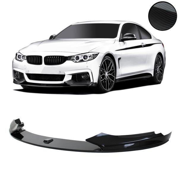 Frontspoiler Ansatz Lippe Stossstange Sport Performance+ABE+ Carbon Optik 2-teilig, passend für BMW 4er F32/ F33/ F36, 2013-2021
