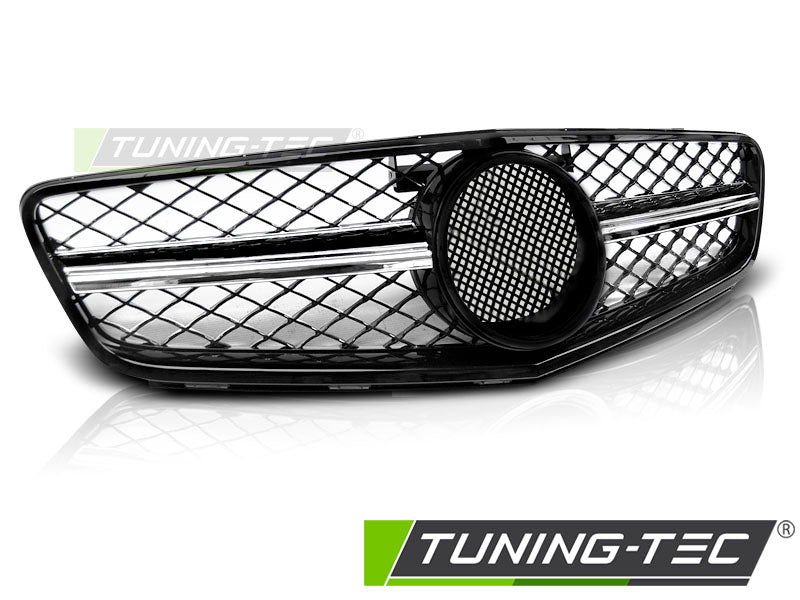 Sportgrill Schwarz glänzend/Chrom passend für Mercedes W204 07-14