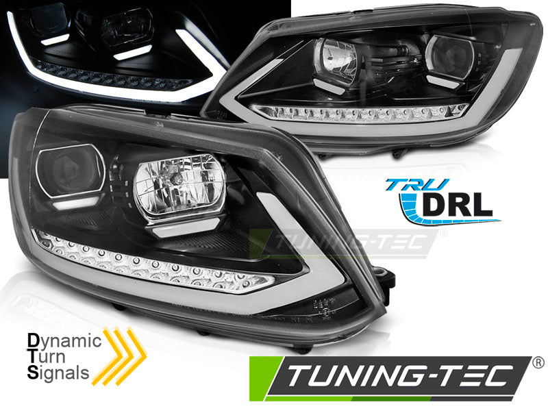 Scheinwerfer Lightbar LED-Tagfahrlicht Schwarz SEQ passend für VW TOURAN I 10-15