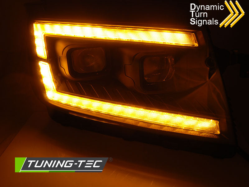 Scheinwerfer Lightbar Schwarz LED-Tagfahrlicht SEQ passend für VW CRAFTER II 17-