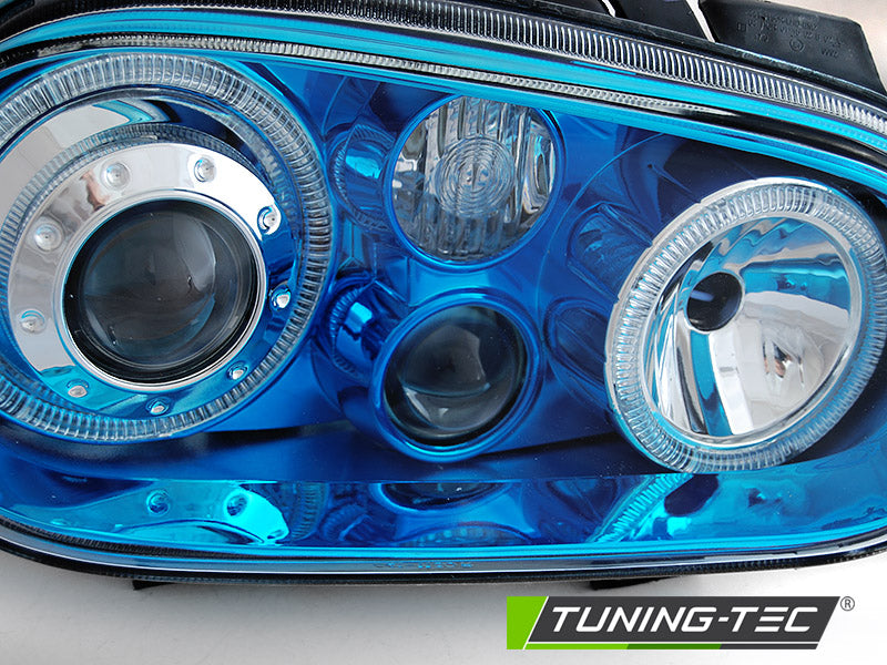 Scheinwerfer Angel Eyes BLUE passend für VW GOLF 4 09.97-09.03