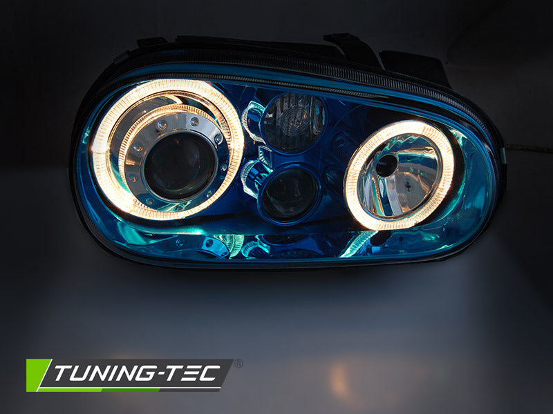 Scheinwerfer Angel Eyes BLUE passend für VW GOLF 4 09.97-09.03