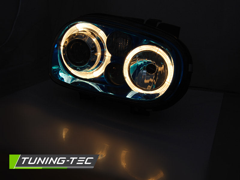 Scheinwerfer Angel Eyes BLUE passend für VW GOLF 4 09.97-09.03
