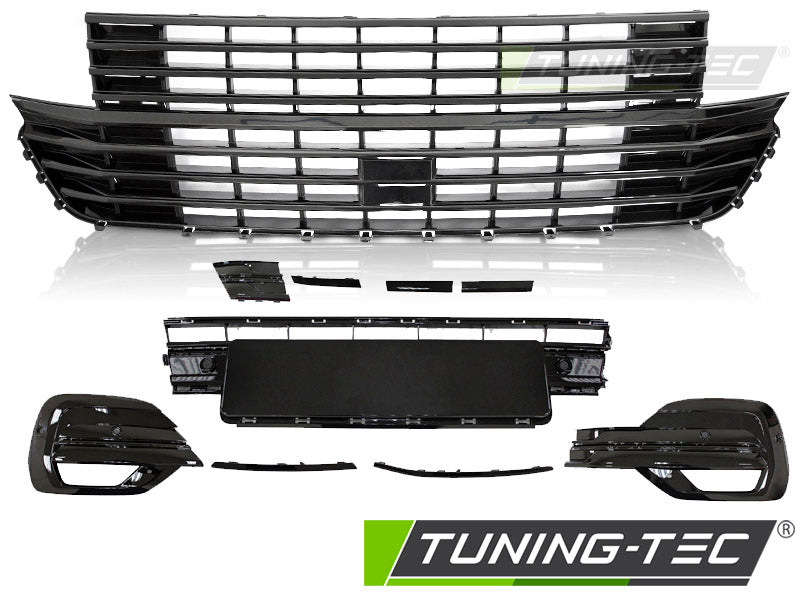 Sportgrill mit Stoßfängerelement Schwarz glänzend passend für VW T6.1 20-