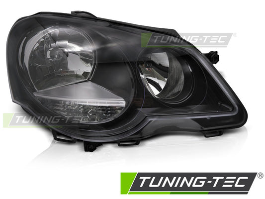Scheinwerfer HEADLIGHT Schwarz rechte Seite TYC passend für VW POLO 9N3 05-09