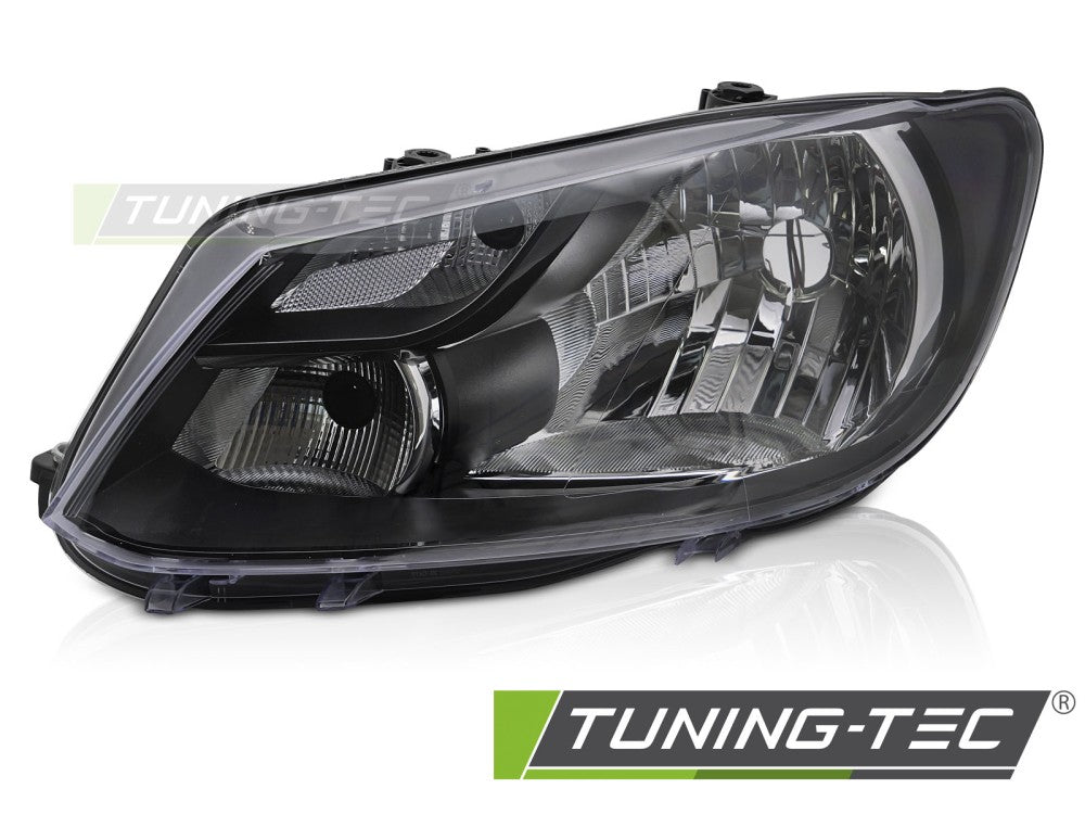 Scheinwerfer HEADLIGHT Schwarz linke Seite H4 TYC passend für VW CADDY 11-14