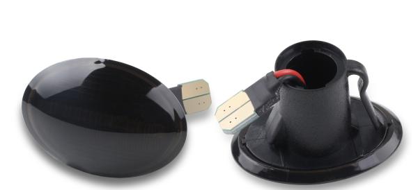 Led Seitenblinker Schwarz für alle passend für Fiat 500, 500C, 500L ab 2007-