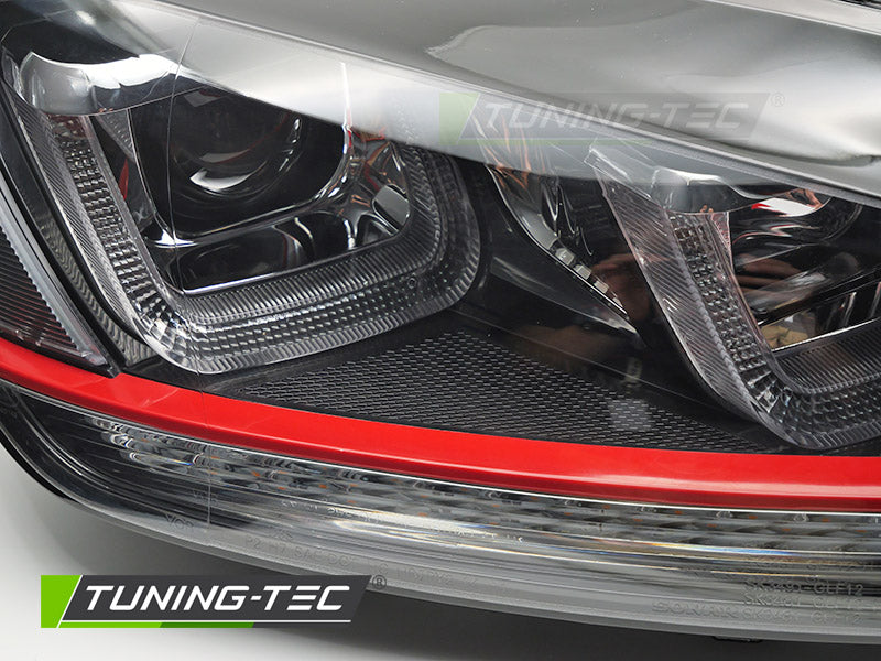 Scheinwerfer LIGHT SEQ Schwarz WITH RED LINE passend für VW GOLF 7 13-17
