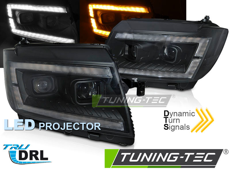 Scheinwerfer LED Lightbar Schwarz LED-Tagfahrlicht SEQ passend für VW CRAFTER II 17-