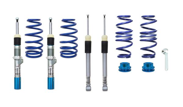 BlueLine Gewindefahrwerk passend für Audi A3 (GY) 35 TFSI/ 40 TFSI/ 30 TDI/ 35 TDI/ 40 TDI, 2020-, (Achslast VA 1100 kg) nur passend bei HA Verbundlenker (Torsion), Gewinde/ Feder