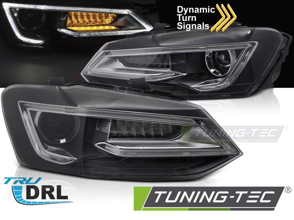 Scheinwerfer Schwarz LED passend für VW POLO V 09-17