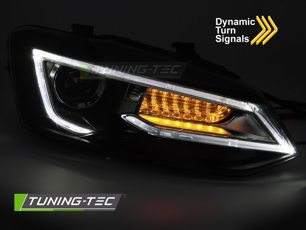 Scheinwerfer Schwarz LED passend für VW POLO V 09-17
