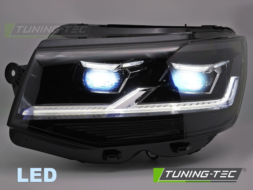 Scheinwerfer Voll-LED Schwarz LED-Tagfahrlicht SEQ passend für VW T6 15-19