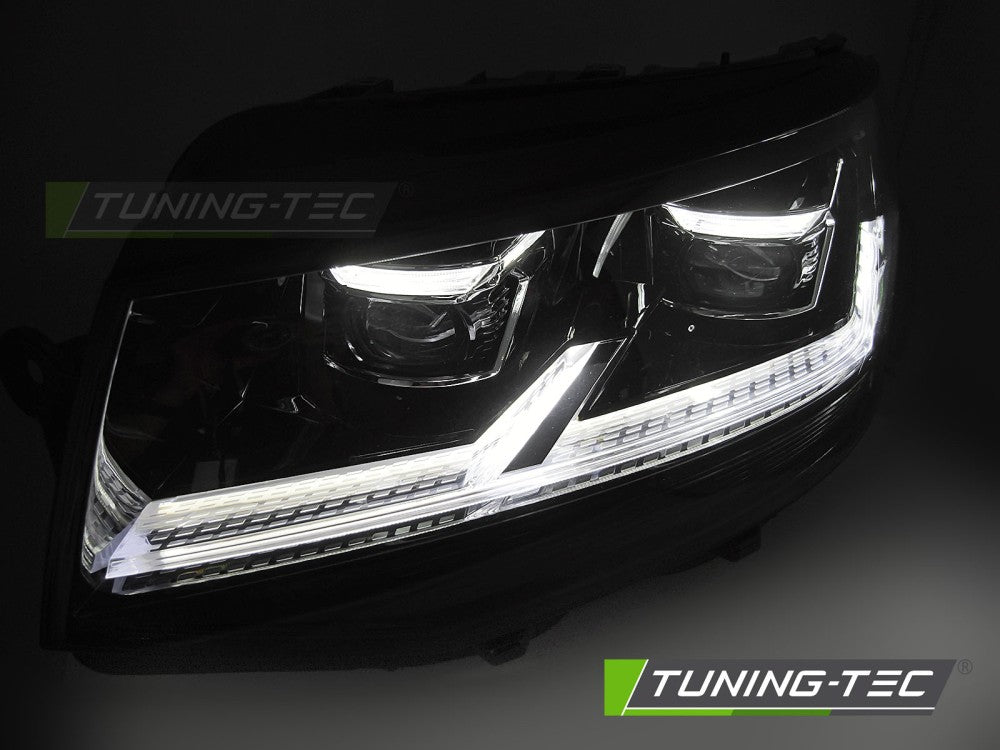 Scheinwerfer Voll-LED Schwarz LED-Tagfahrlicht SEQ passend für VW T6 15-19