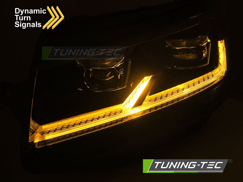 Scheinwerfer Voll-LED Schwarz LED-Tagfahrlicht SEQ passend für VW T6 15-19