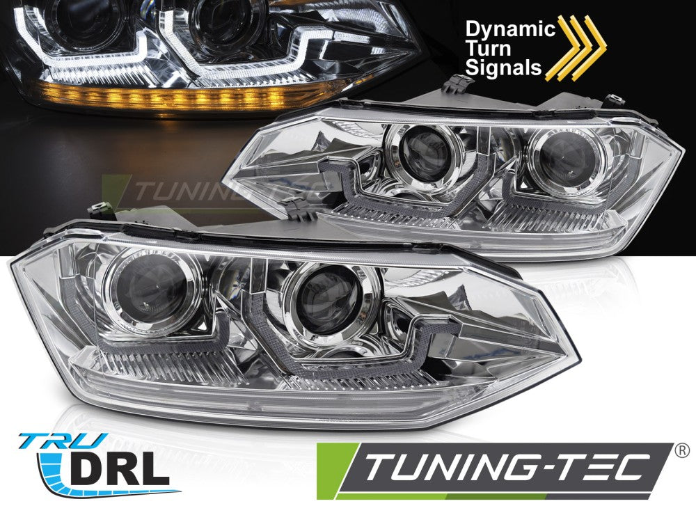 Scheinwerfer VW POLO VI 2G 17-21 SEQ LED LED-Tagfahrlicht Chrom passend für