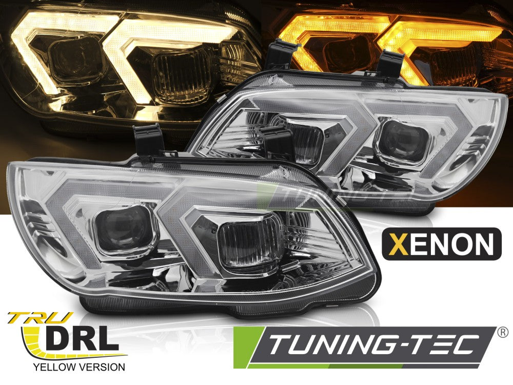 Scheinwerfer XENON YELLOW LED Chrom LED-Tagfahrlicht passend für BMW E92 / E93 LCI 10-13
