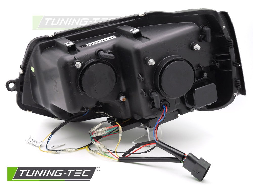 Scheinwerfer Voll-LED Lightbar T6 LOOK Chrom LED-Tagfahrlicht SEQ passend für VW T5 10-15