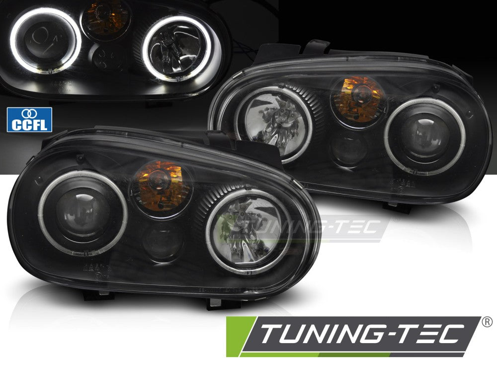 Scheinwerfer Angel Eyes CCFL Schwarz passend für VW GOLF IV 97-03