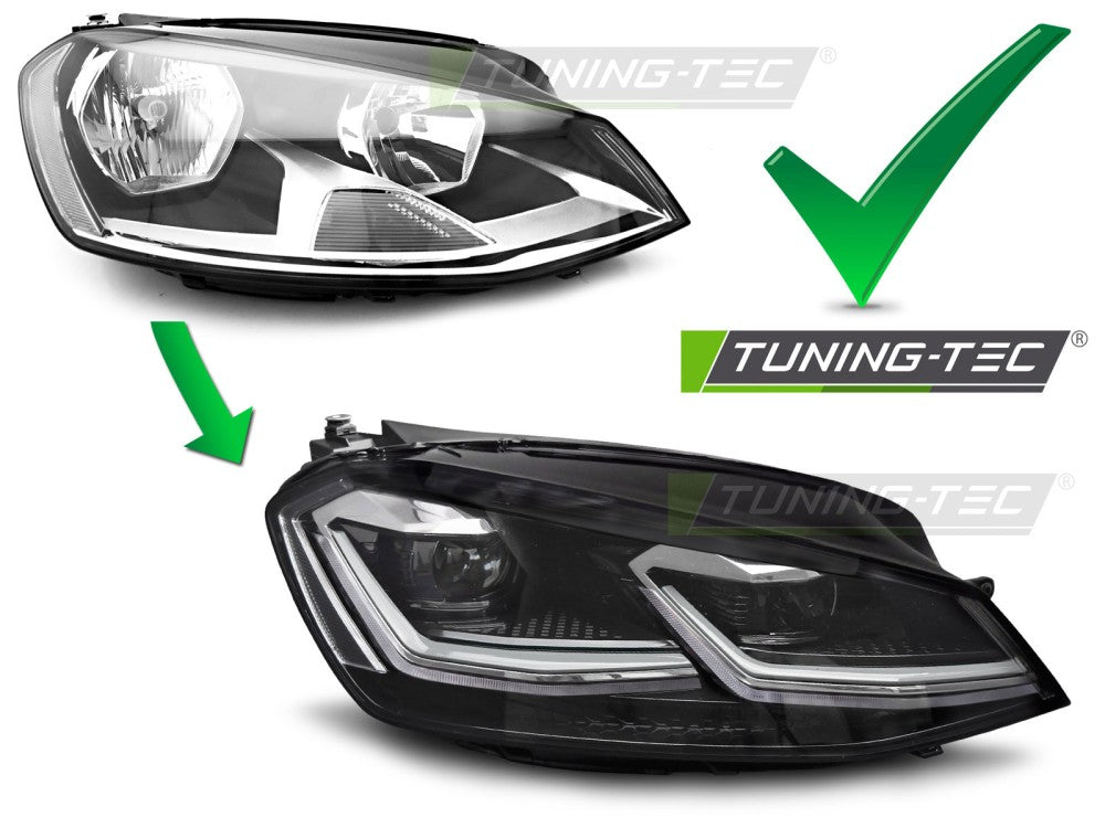 Scheinwerfer Voll-LED SILVER LINE LED-Tagfahrlicht passend für VW GOLF 7 11.12-17