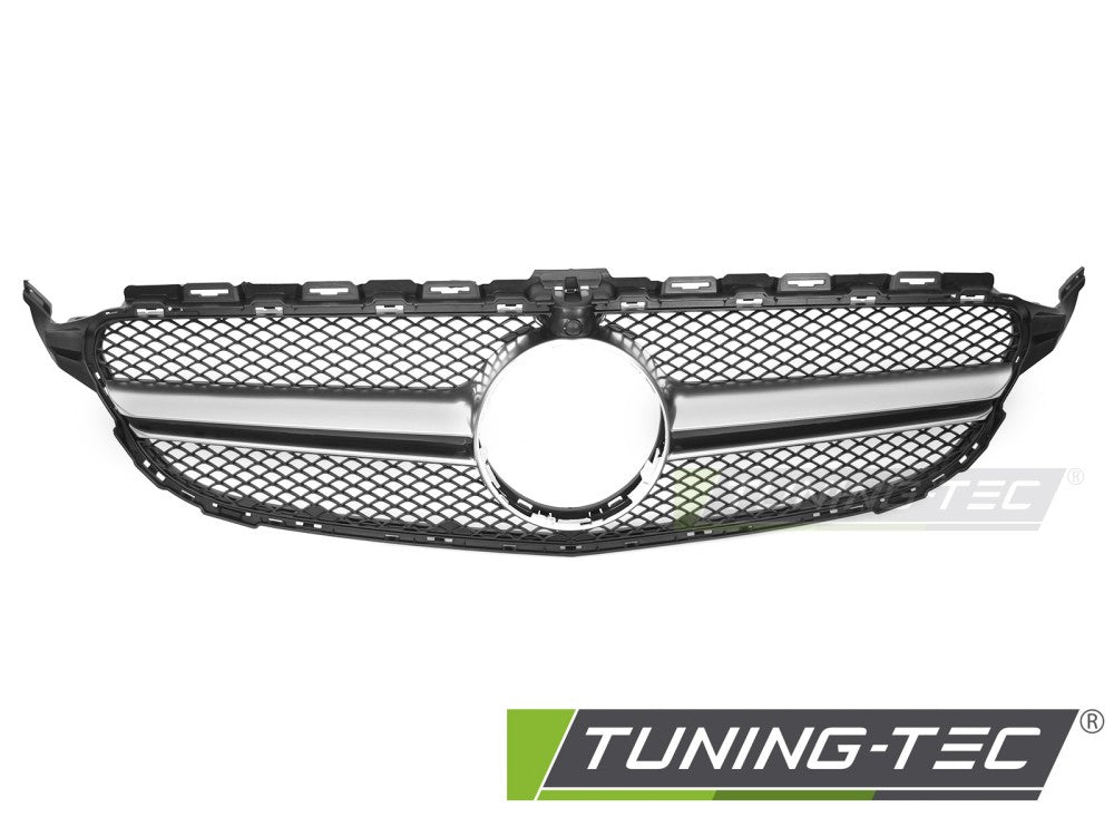 Sportgrill Schwarz/Silber mit Kameravorbereitung passend für Mercedes W205 14-18 / S205 14-18 / C205 15-18 / A205 16-18