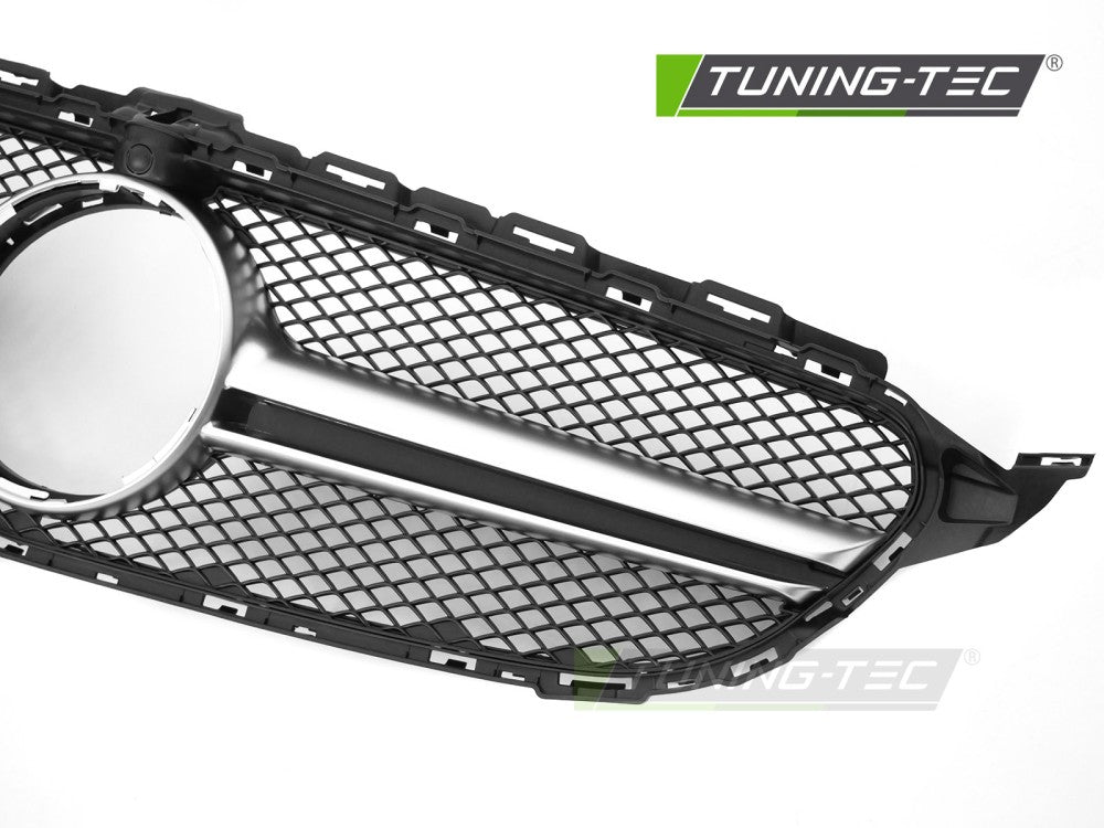 Sportgrill Schwarz/Silber mit Kameravorbereitung passend für Mercedes W205 14-18 / S205 14-18 / C205 15-18 / A205 16-18