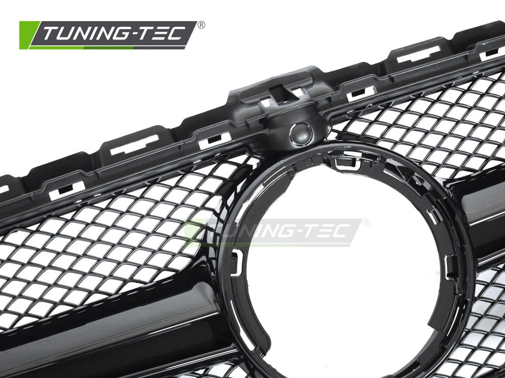 Sportgrill Schwarz glänzend mit Kameravorbereitung passend für Mercedes W205 18-21 / S205 18-21 / C205 18-23 / A205 18-23