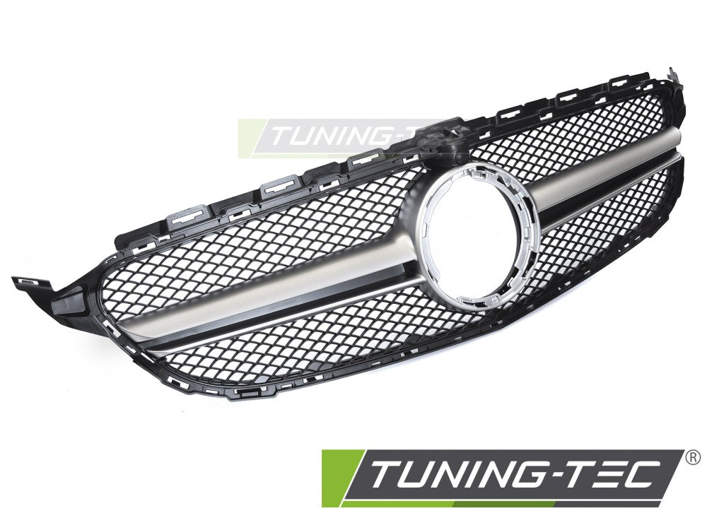 Sportgrill Schwarz/Silber mit Kameravorbereitung passend für Mercedes W205 18-21 / S205 18-21 / C205 18-23 / A205 18-23