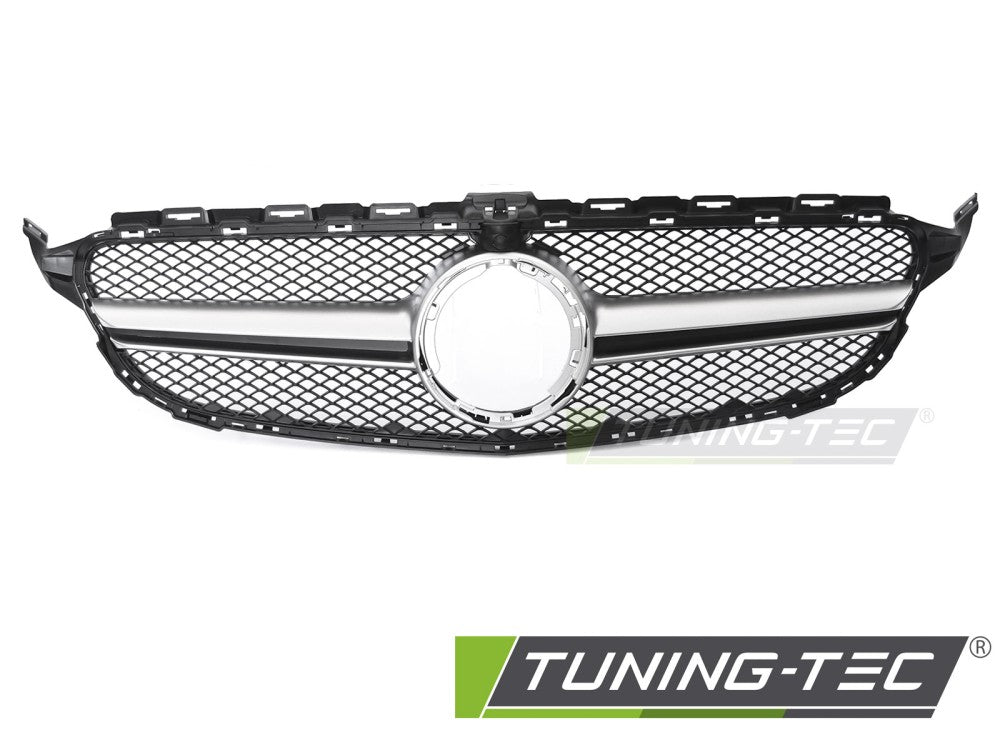 Sportgrill Schwarz/Silber mit Kameravorbereitung passend für Mercedes W205 18-21 / S205 18-21 / C205 18-23 / A205 18-23