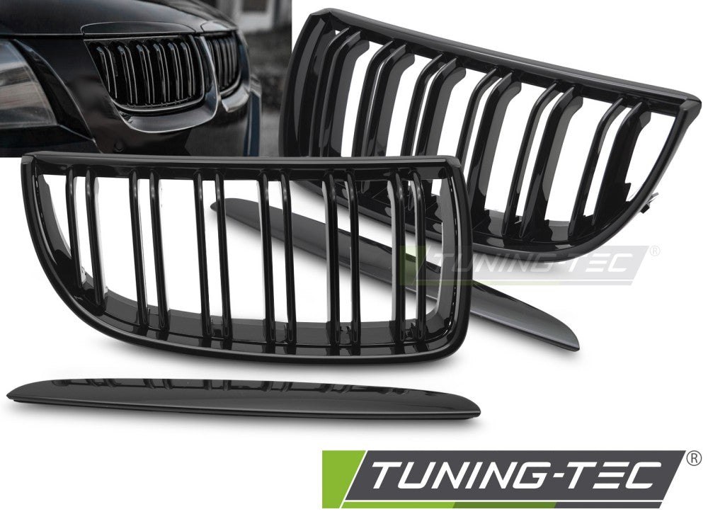 Sportgrill Sportausführung Schwarz glänzend Doppelsteg passend für BMW E90 / E91 05-08
