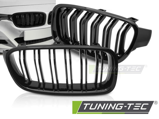 Sportgrill Sportausführung Schwarz glänzend Doppelsteg passend für BMW F30 / F31 11-18